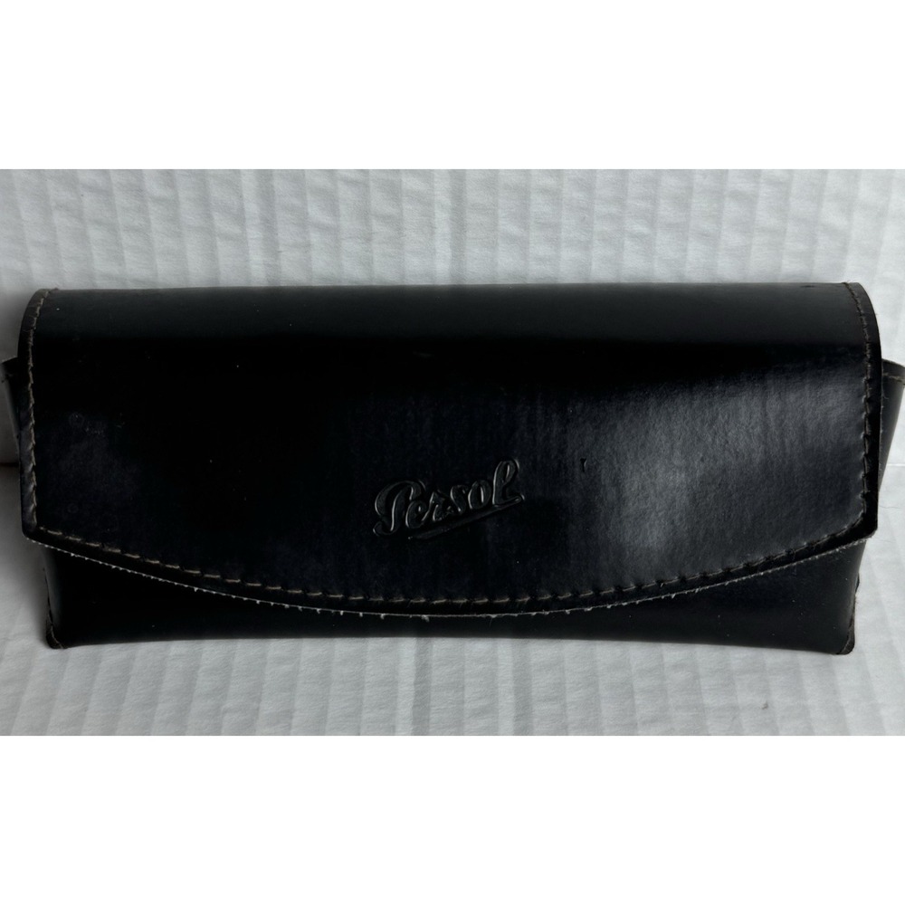 PERSOL BLACK LEATHER AUTHENTIC EYEWEAR EYEGLASSES GLASSES CASE ONLY